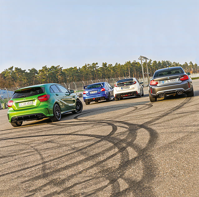 Karşılaştırma: BMW M2, Honda Civic Type R, Mercedes-AMG A 45, Subaru WRX STI