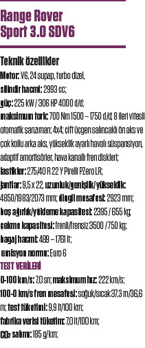 KARŞILAŞTIRMA · Range Rover Sport – Evoque