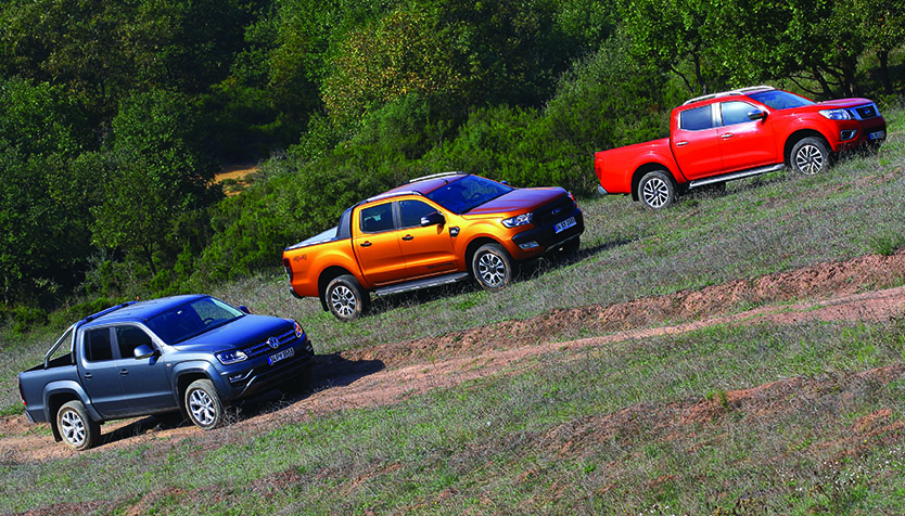 KARŞILAŞTIRMA · Ford Ranger 3.2L TDCi 4x4 Wildtrak, Nissan Navara 4x4 A/T, VW Amarok 3.0 V6 TDI 4x4