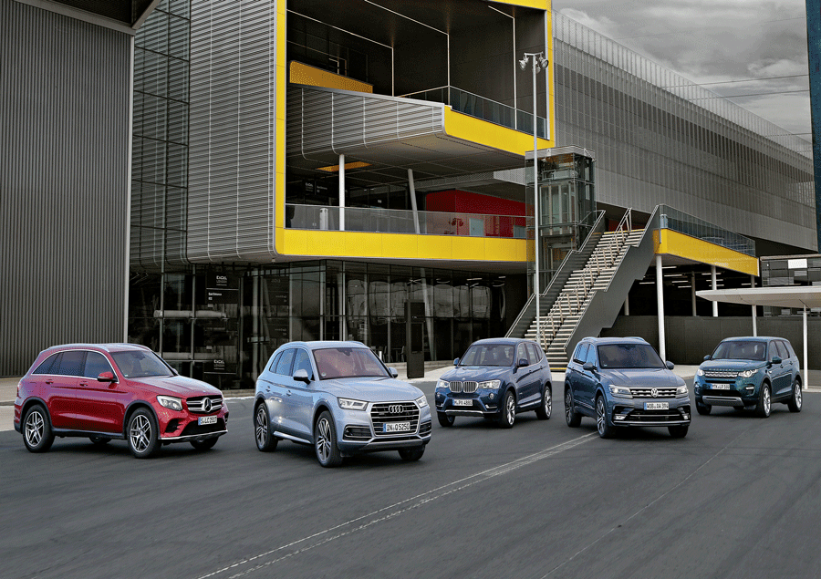 KARŞILAŞTIRMA · Audi Q5, BMW X3, Land Rover Discovery, Mercedes GLC, VW Tiguan 2.0 TDI