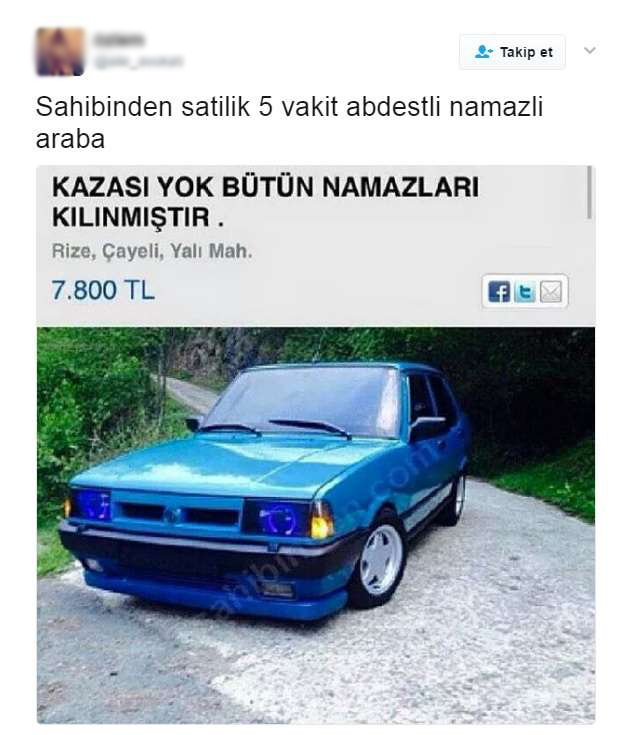  Twitter'da ikinci el araç ilanlarına gelen 10 eğlenceli cevap