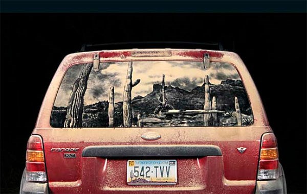 Kirli araçlar sanat eserine dönüştü