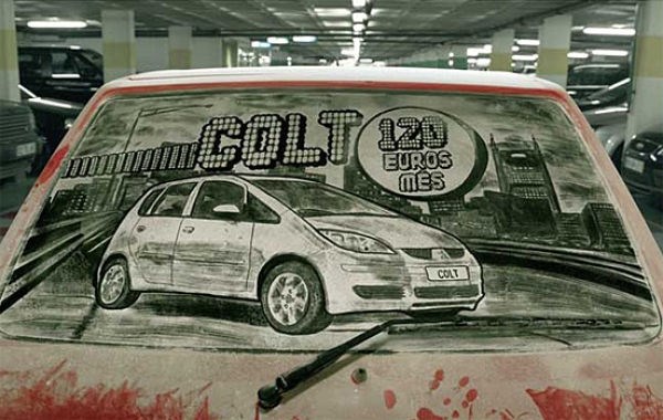 Kirli araçlar sanat eserine dönüştü