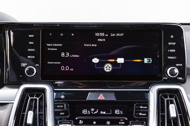 Kia Sorento head-up display ekranı