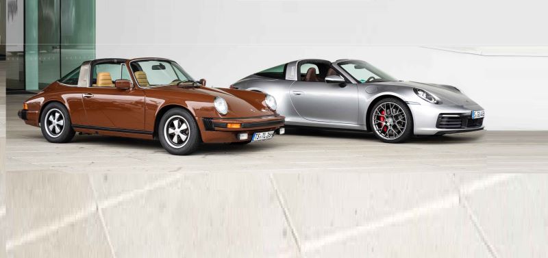 İlk nesil Porsche 911 Targa ile güncel nesil bir arada