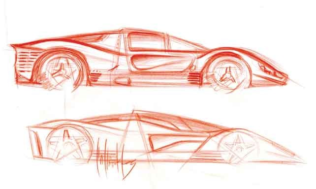 Ferrari P4/5 modelinin çizimi