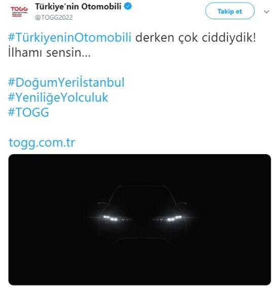 Yerli otomobilden bir görsel daha geldi